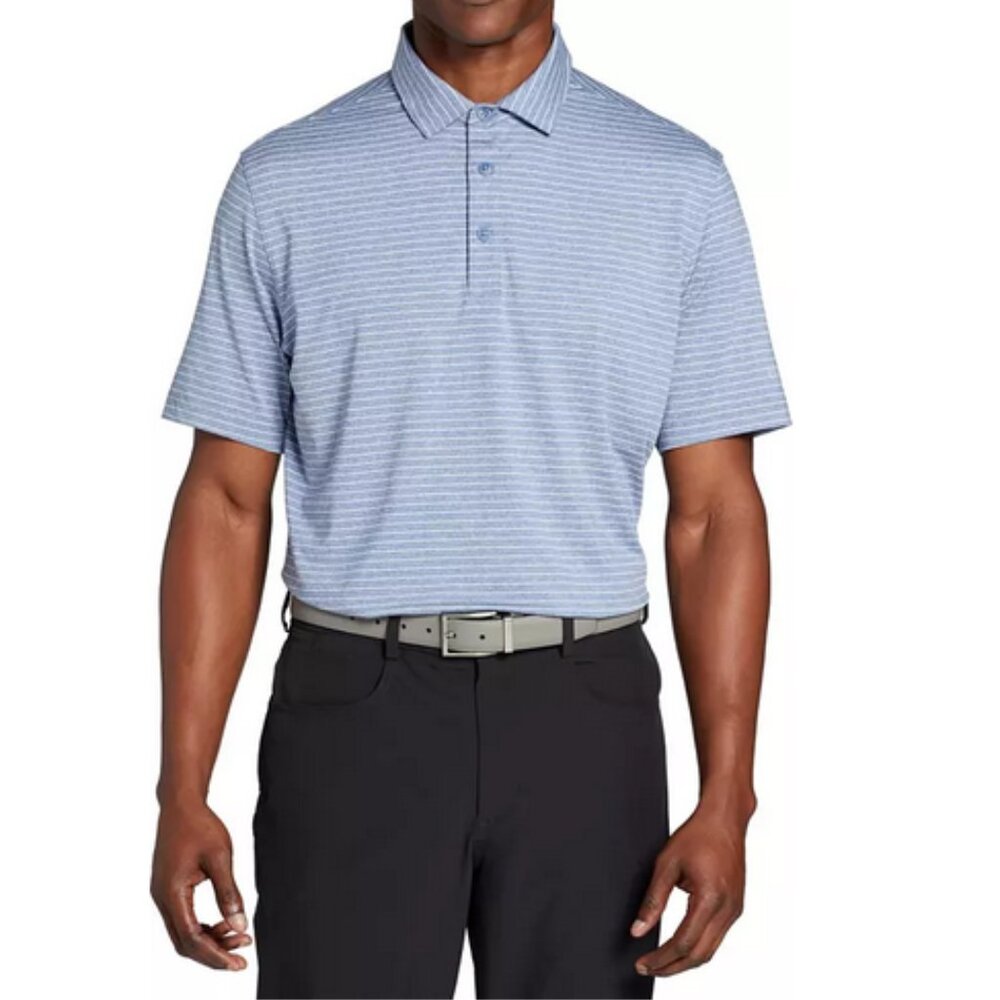 Walter Hagen Men's P11 Fine Line Texture Stripe Golf Polo
